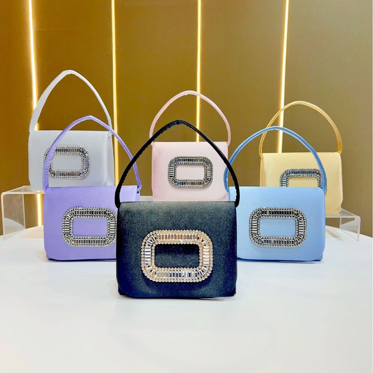 Tassel Fringe Trim - Luxury Mini Square Handbag Women’s Diamond