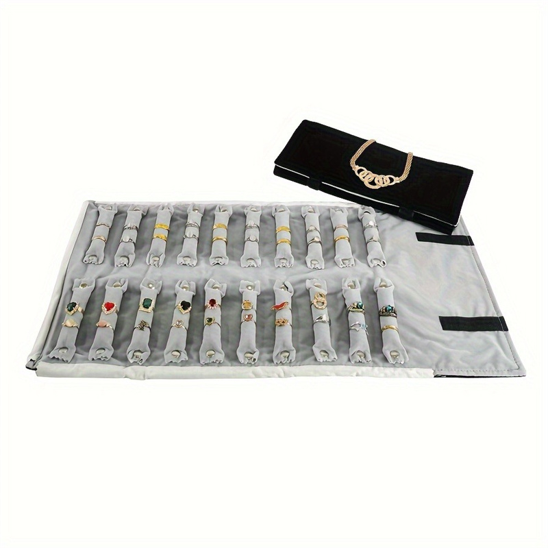 Velvet Ribbon Roll - Jewelry Storage Roll Bag Ring Portable