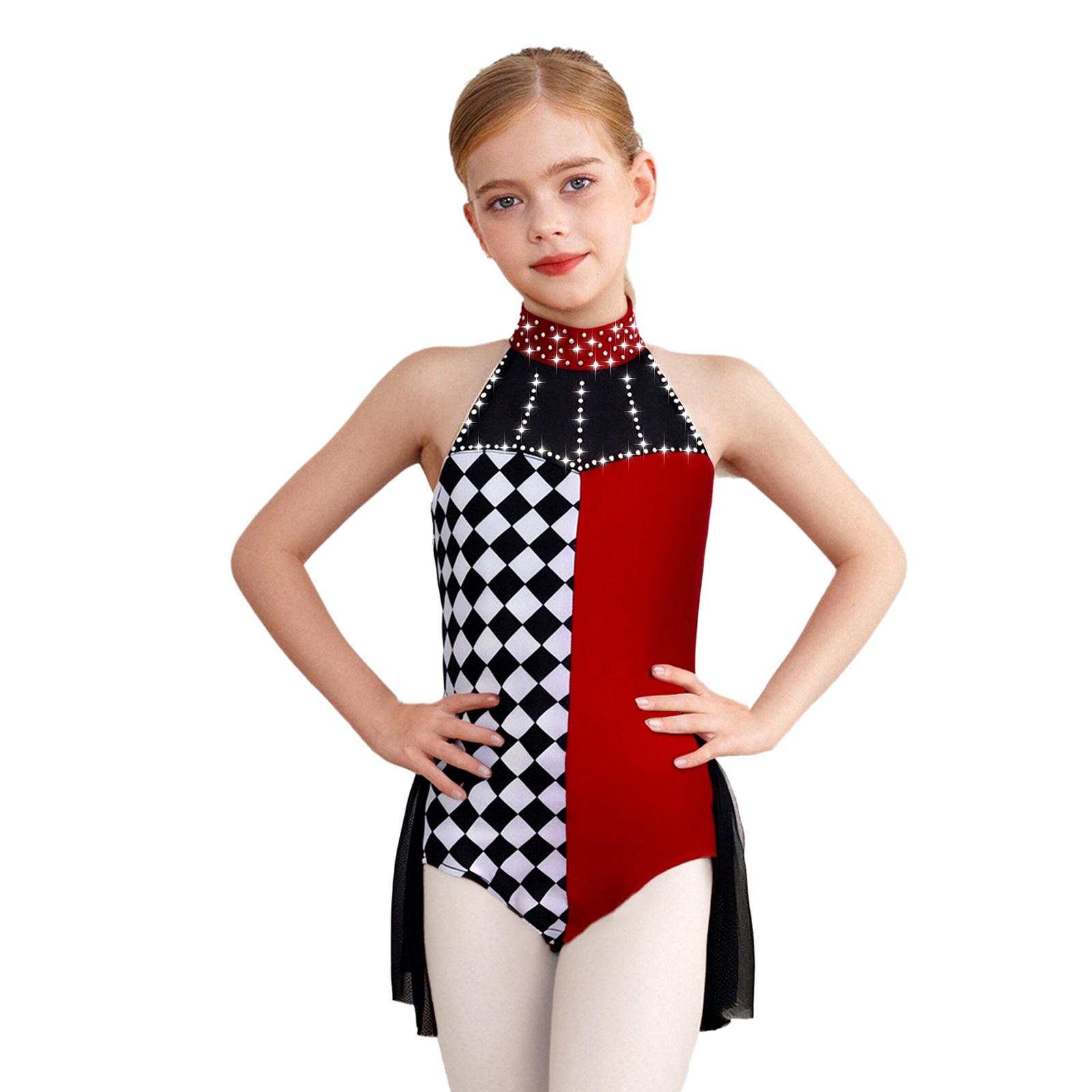 Kids Girls Ballet Dance Leotar - Rhinestone Banding Trim ulasan dan harga