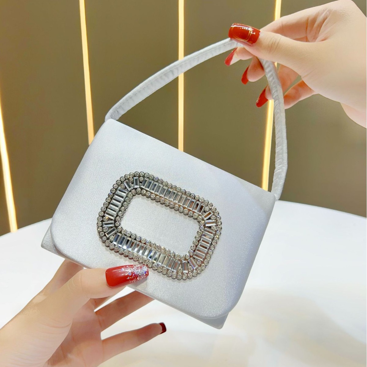 Luxury Mini Square Handbag Wom - Tassel Fringe Trim ulasan dan harga
