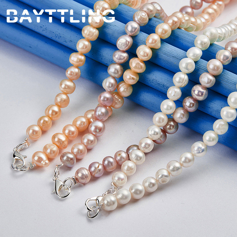 925 Sterling Silver Elegant Pe - Pearl Trim Chain ulasan dan harga