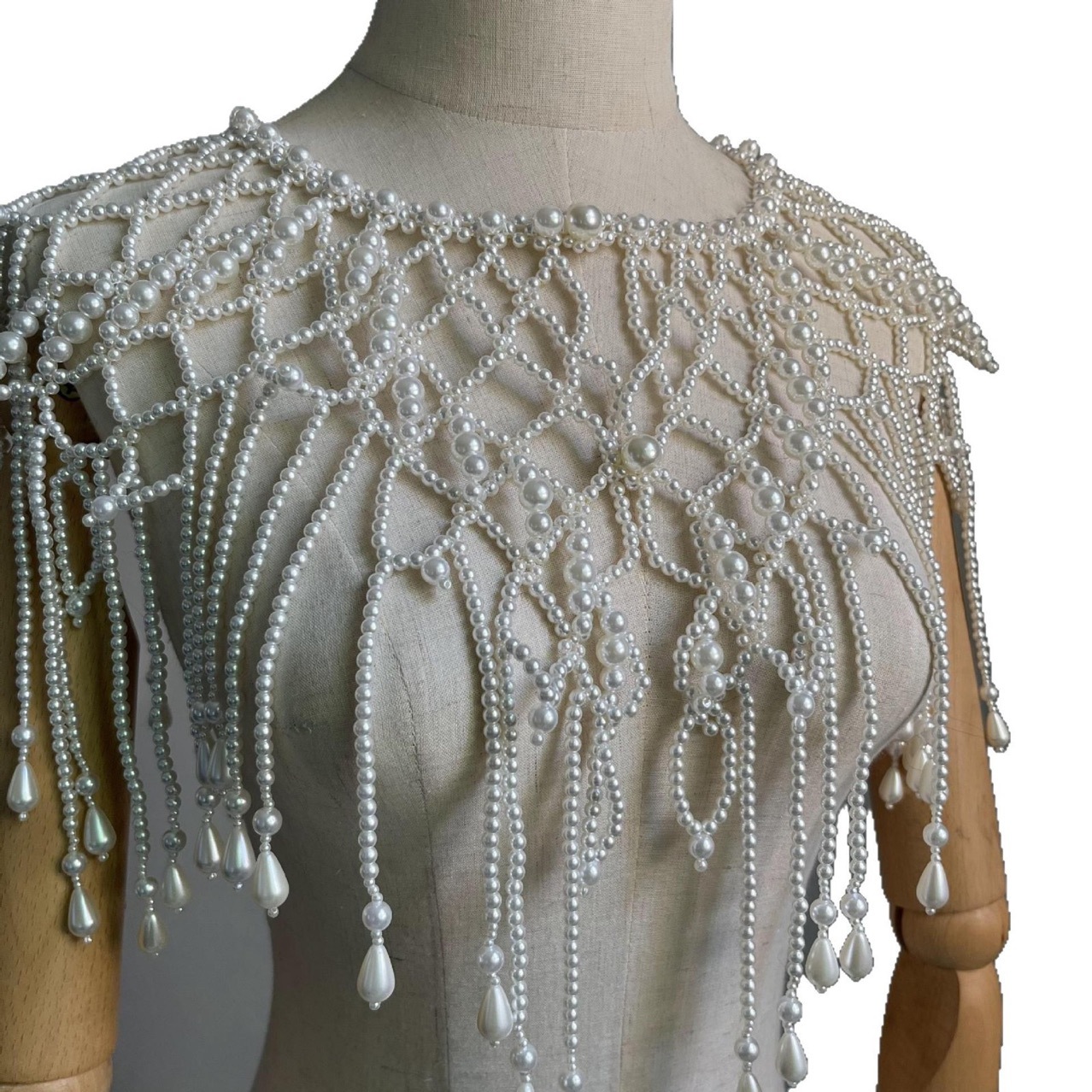 Handmade Pearl Layered Body Ch - Pearl Trim Chain ulasan dan harga
