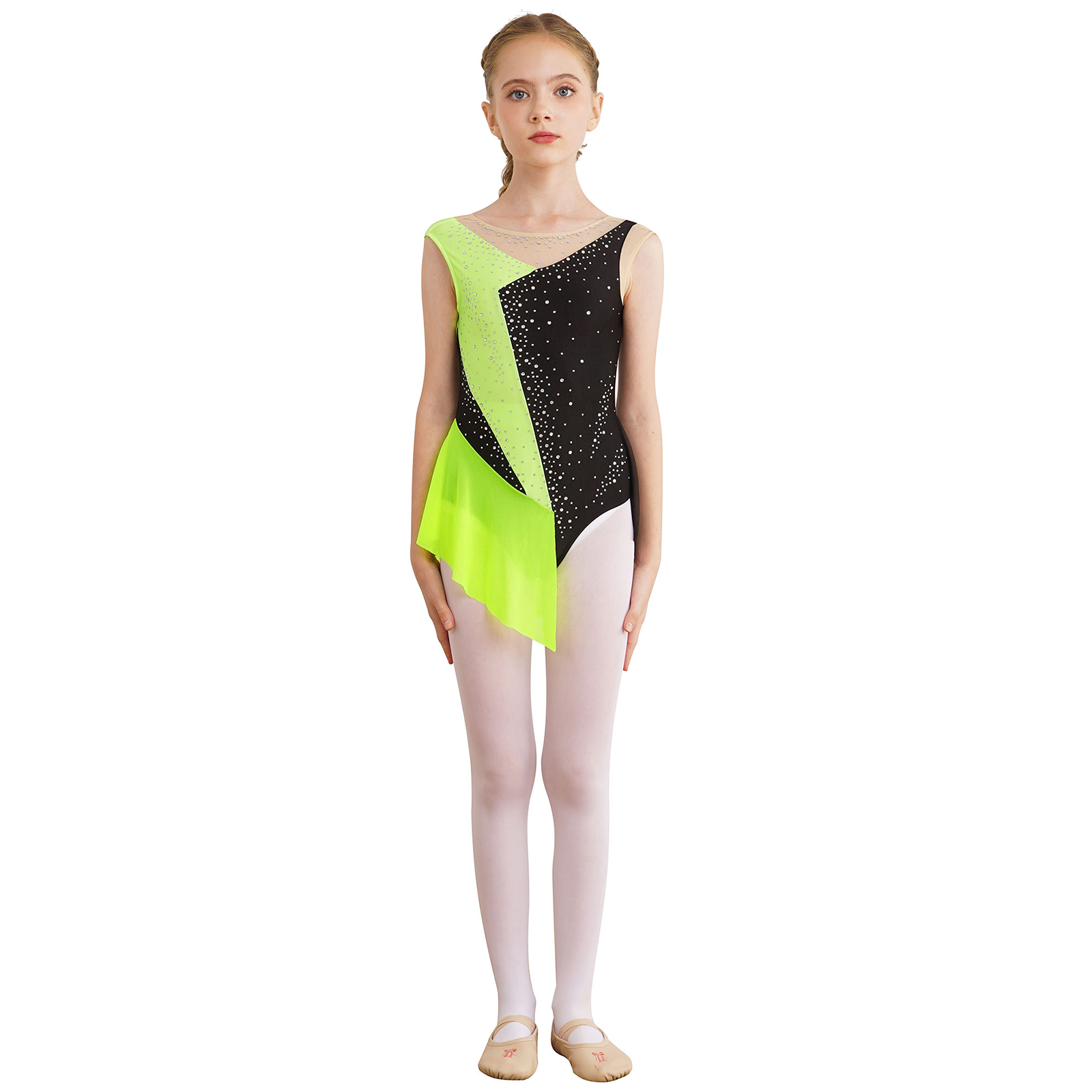 Kids Girls Gymnastics Tops Fig - Rhinestone Banding Trim ulasan dan harga