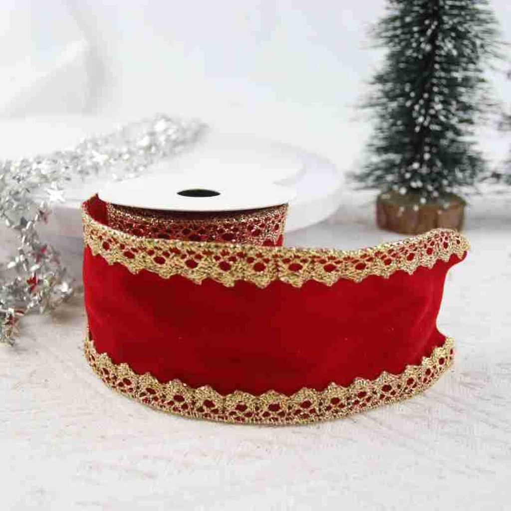 Fabric Wired Ribbon Velvet Shi - Velvet Ribbon Roll ulasan dan harga