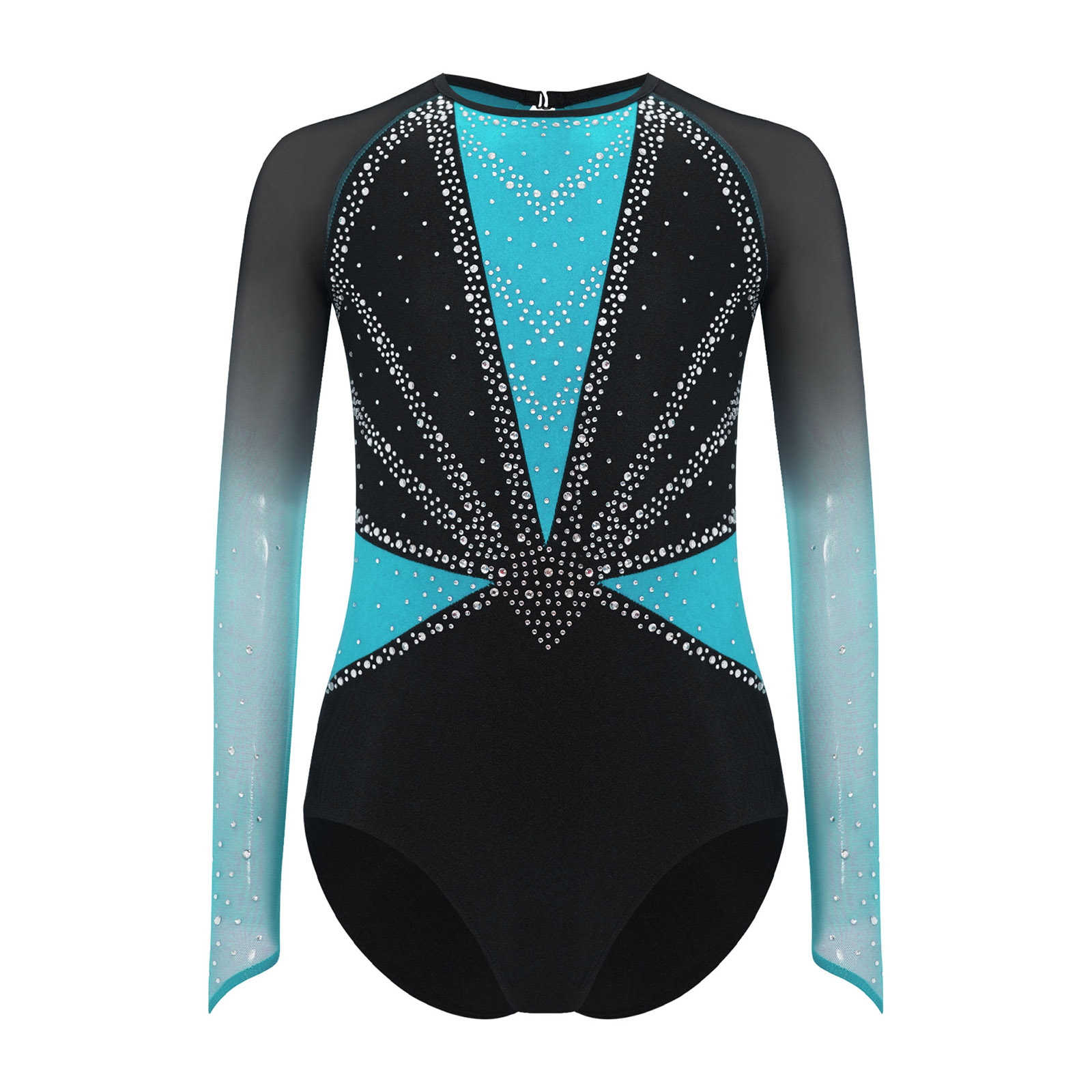 Kids Girls Gymnastic Leotard S - Rhinestone Banding Trim ulasan dan harga