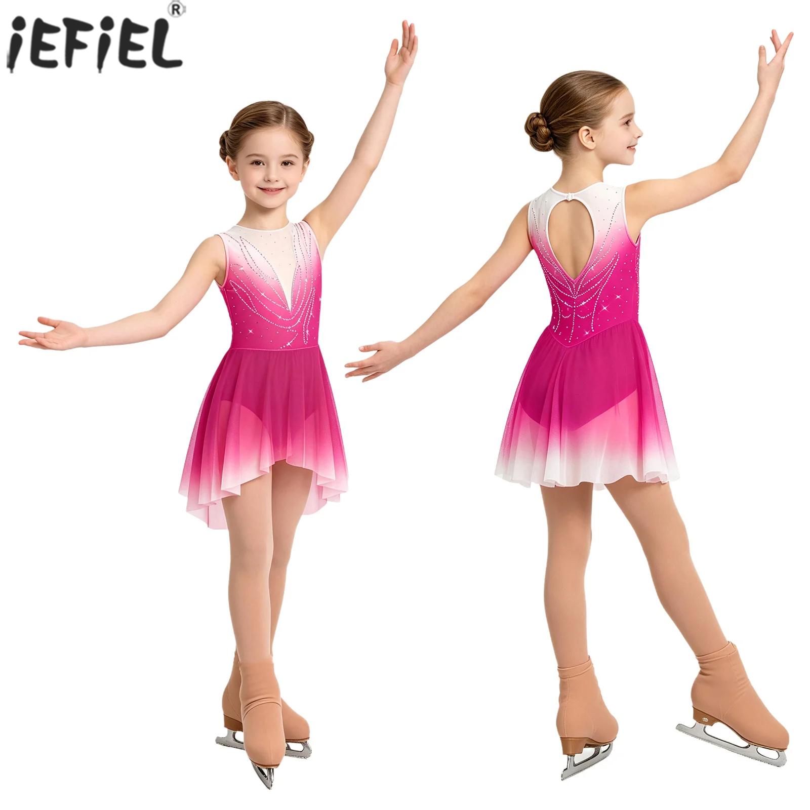Kids Girls Figure Ice Skating  - Rhinestone Banding Trim ulasan dan harga