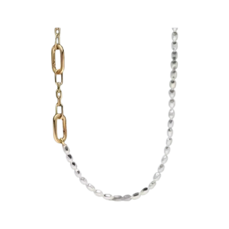 New S925 Silver Lock with Pear - Pearl Trim Chain ulasan dan harga