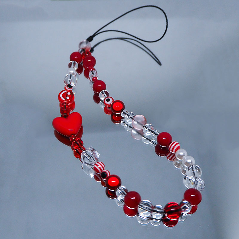 Red Clear Mobile Y2k Phone Cha - Pearl Trim Chain ulasan dan harga