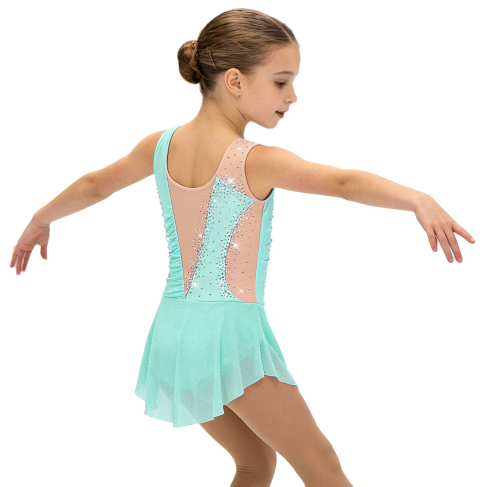 Kids Rhythmic Gymnastics Jerse - Rhinestone Banding Trim ulasan dan harga