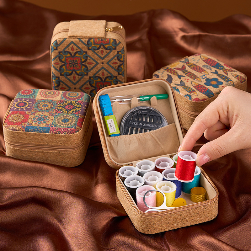 Vintage Cork Boho Floral Sewin - Craft Embellishment Storage ulasan dan harga