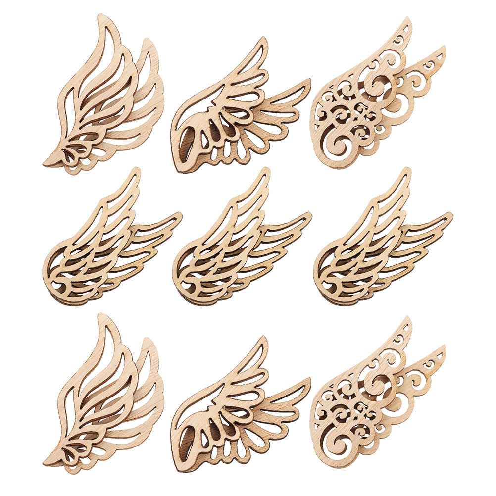 80Pcs Wooden Angel Wings Embel - Christmas Craft Embellishment ulasan dan harga