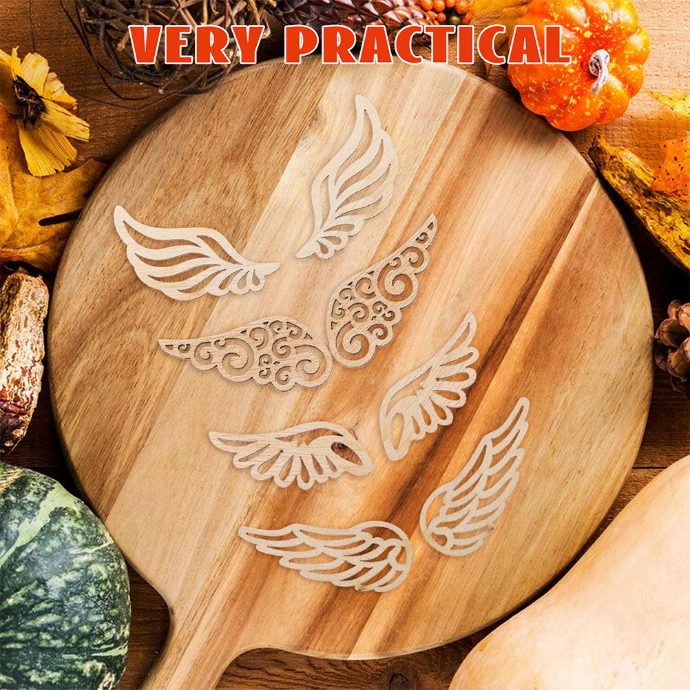 80Pcs Wooden Angel Wings Embel - Christmas Craft Embellishment ulasan dan harga