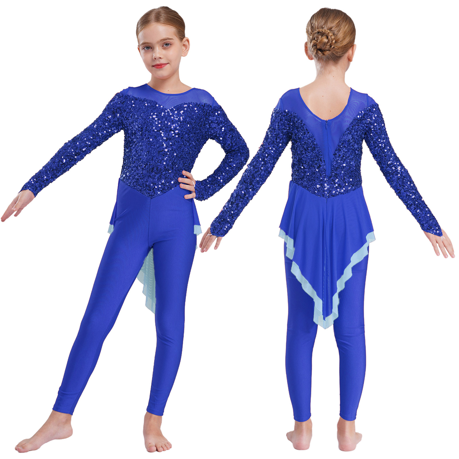 Kids Girls Ballet Dance Jumpsu - Rhinestone Banding Trim ulasan dan harga