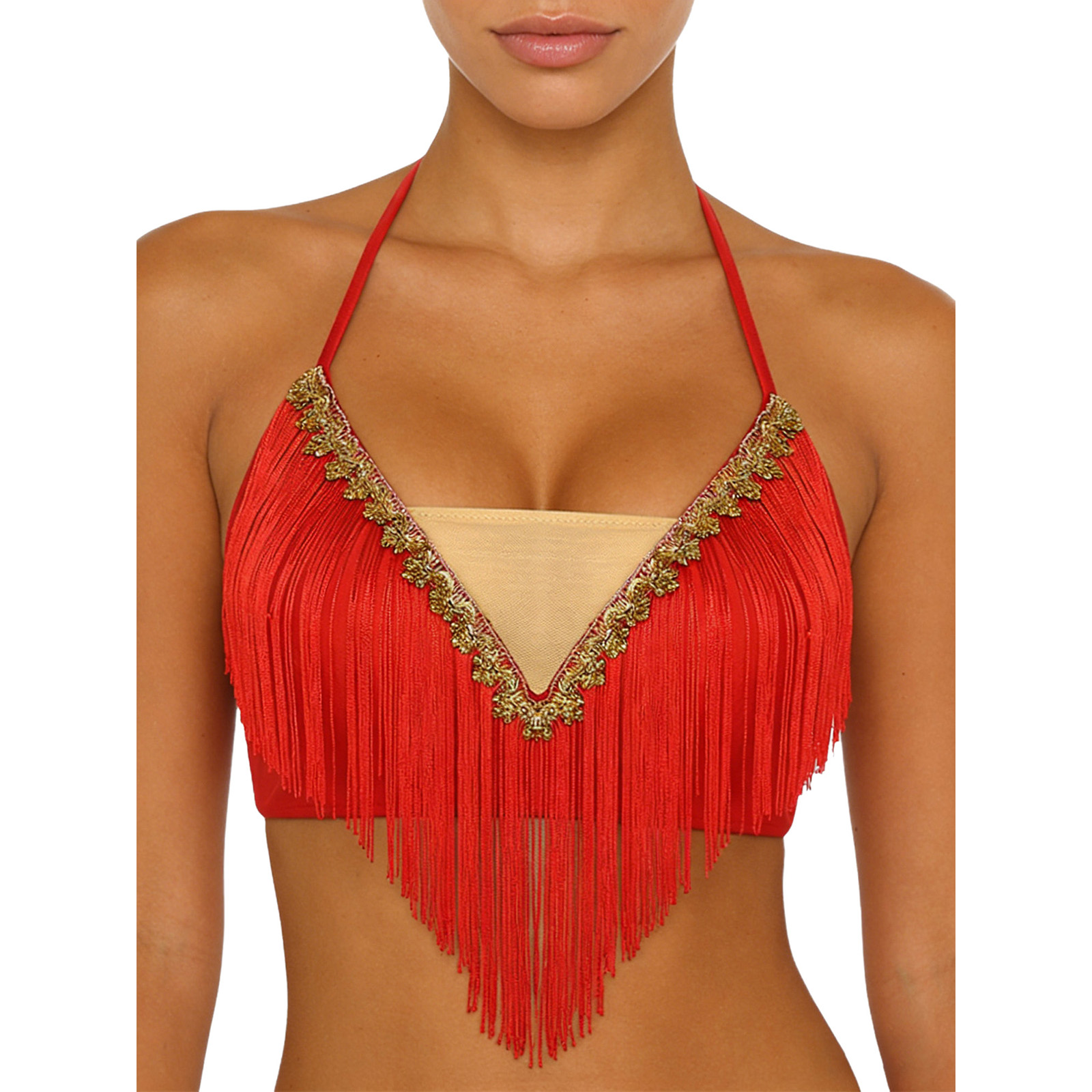 Women Lace-up Tassel Belly Dan - Tassel Fringe Trim ulasan dan harga